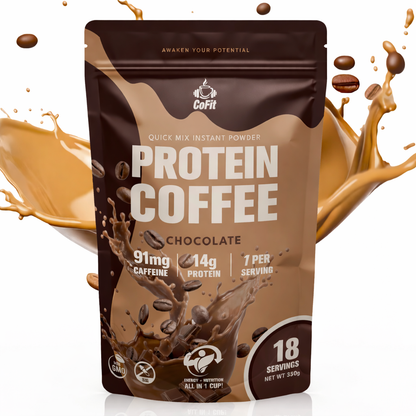 COFIT - Café en Polvo con Proteínas (14 g) - Chocolate - 18 Porciones, 360 g