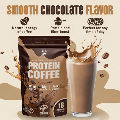 COFIT - Café en Polvo con Proteínas (14 g) - Chocolate - 18 Porciones, 360 g